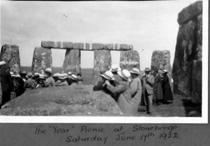 The "year" picnic at Stonehenge - Saturday June 19th 1922