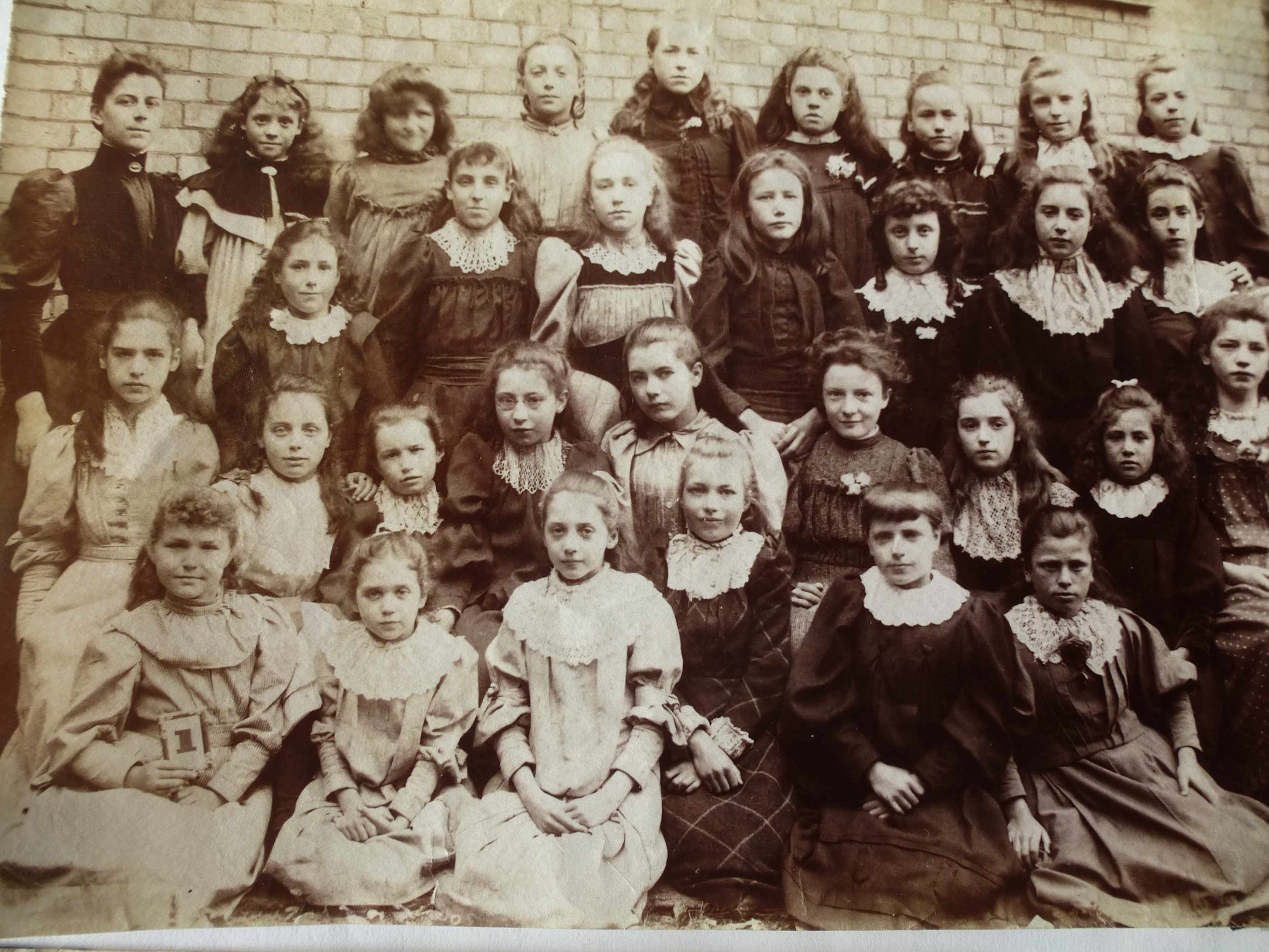 Salisbury pupils with their schoolmistress